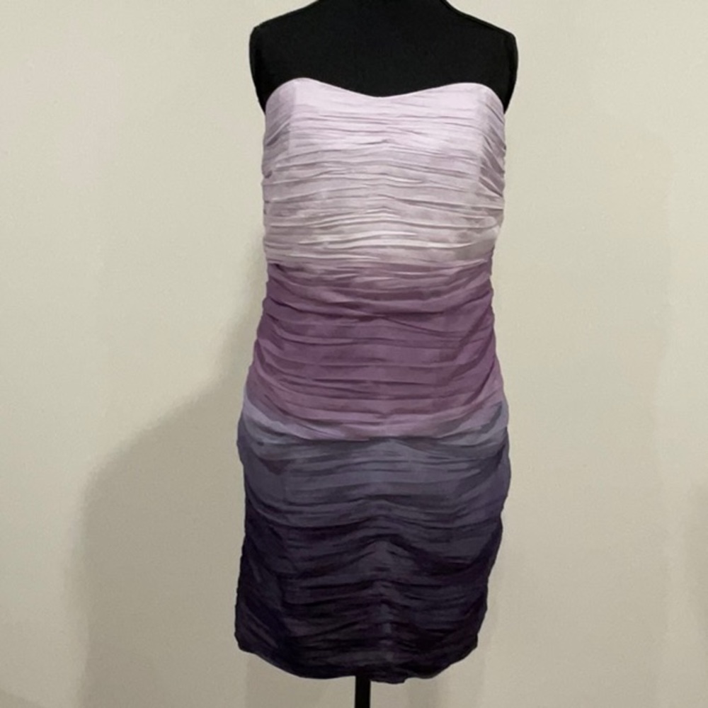 INC International Concepts Purple Ruched Strapless Dress